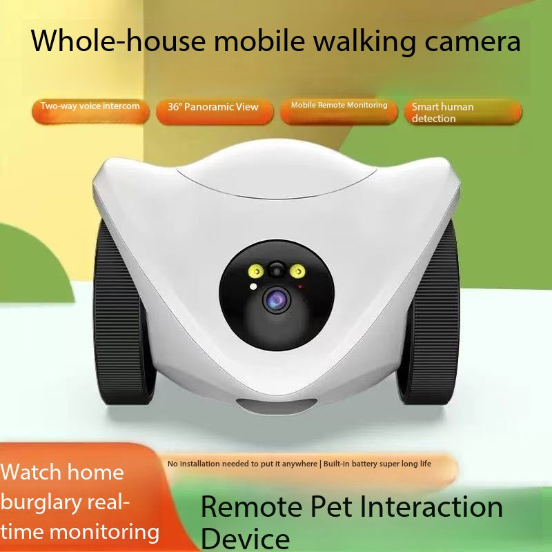 Ai-Powered Dual-Lens Home Camera Allows For Pet Interaction And Feeding Throughout The House